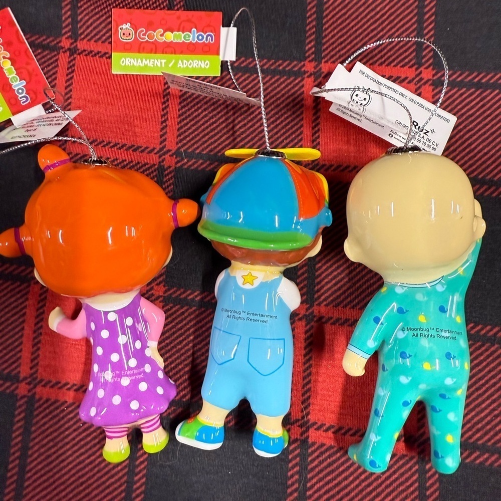 3 Cocomelon Shatterproof Christmas Ornaments JJ, Yoyo and Tomtom BRAND NEW - Picture 7 of 8